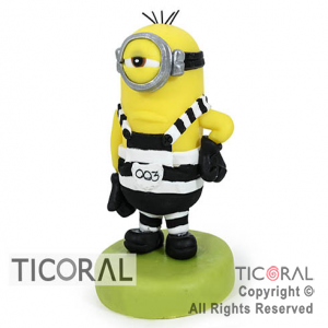 ADORNO MINIONS PRESO CON TATUAJE  A. PORCELANA FRIA x 1